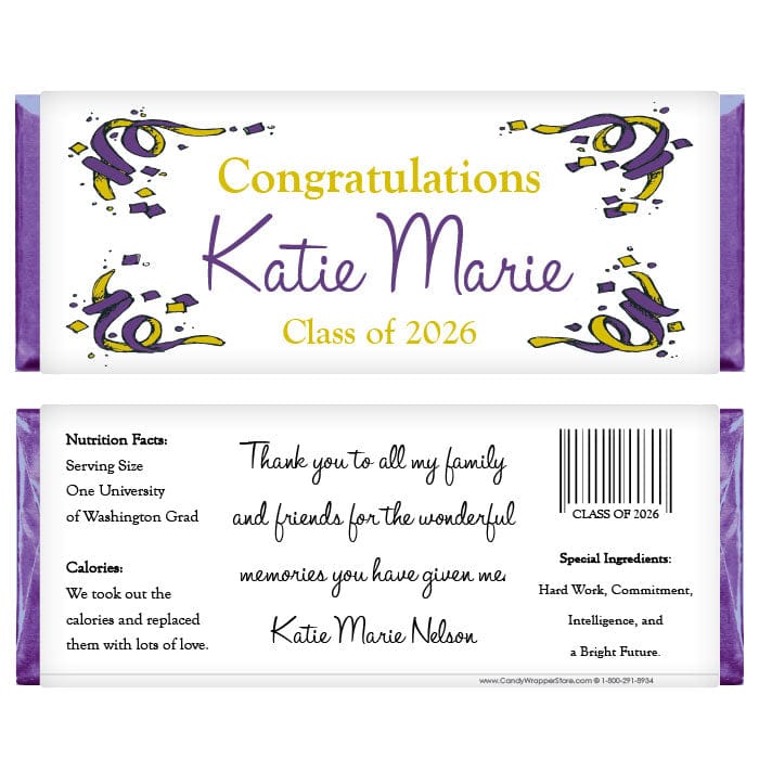 Confetti Corners Graduation Candy Bar Wrappers Confetti Corners Graduation Candy Bar Wrappers Candy Wrappers GRAD206