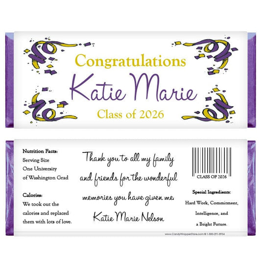 Confetti Corners Graduation Candy Bar Wrappers Confetti Corners Graduation Candy Bar Wrappers Candy Wrappers GRAD206