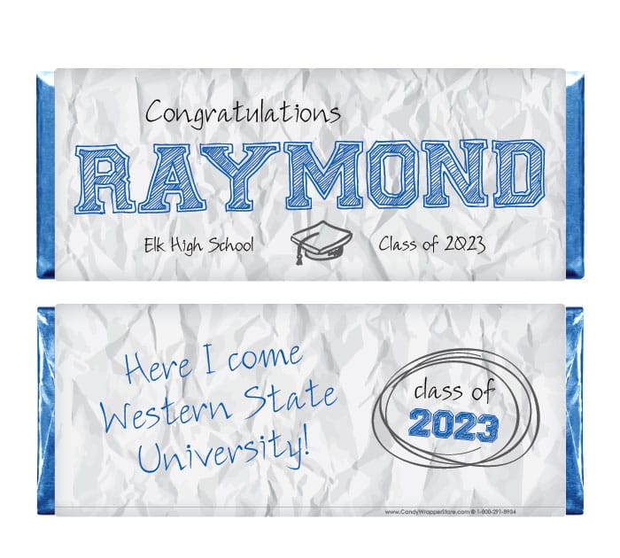 Crumpled Paper Graduation Candy Bar Wrappers Crumpled Paper Graduation Candy Bar Wrappers Candy Wrappers GRAD239