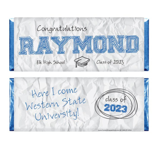 Crumpled Paper Graduation Candy Bar Wrappers Crumpled Paper Graduation Candy Bar Wrappers Candy Wrappers GRAD239