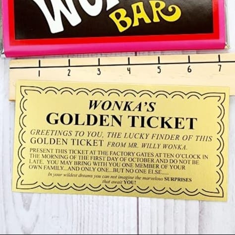 Custom Golden Ticket - 7 x 3.5 inches Custom Golden Ticket - 7 x 3.5 inches customwrapper