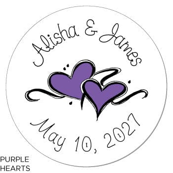 Double Hearts Wedding Stickers Double Hearts Stickers Wedding Favors WA1