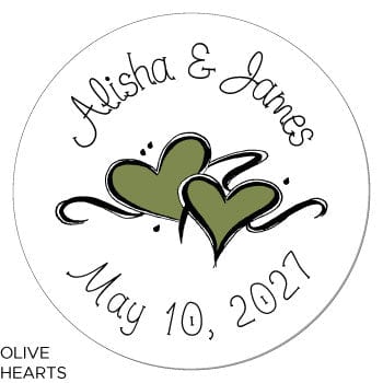 Double Hearts Wedding Stickers Double Hearts Stickers Wedding Favors WA1