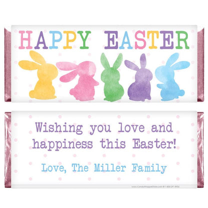 EASTER216 - Colorful Pastel Watercolor Bunnies Happy Easter Candy Bar Wrappers Colorful Pastel Watercolor Bunnies Happy Easter Candy Bar Wrappers Seasonal & Holiday Decorations EASTER216