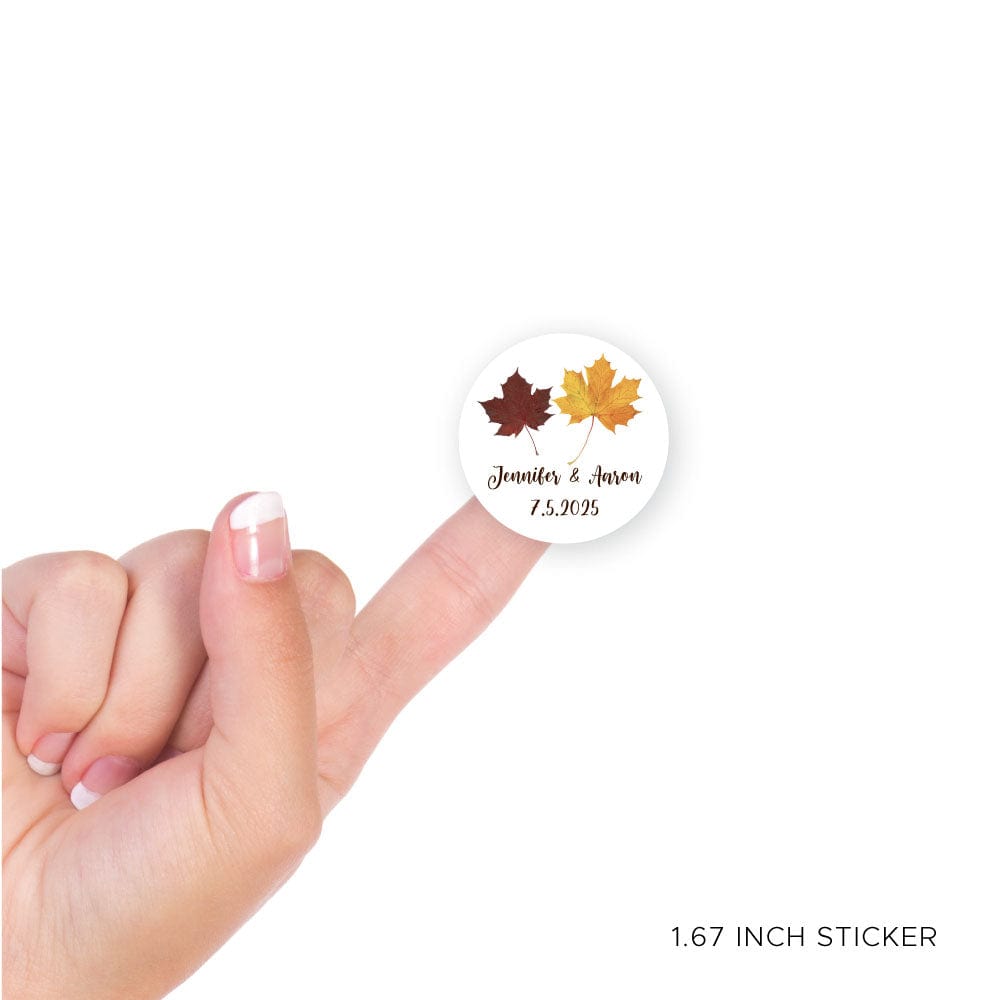 Fall Maple Leaves Wedding Stickers - SWA21 Fall Maple Leaves Wedding Stickers WA21