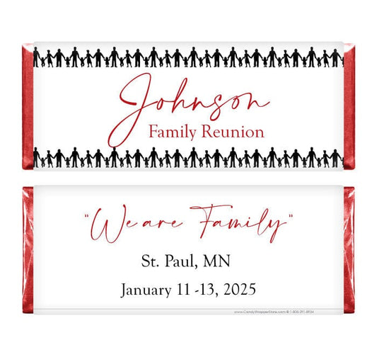 FAM200 - Family Reunion Candy Bar Wrappers Family Reunion Candy Bar Wrappers Party Favors FAM200