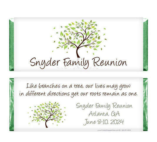 FAM201 - Family Tree Reunion Candy Bar Wrappers Family Tree Reunion Candy Bar Wrappers Party Favors FAM201