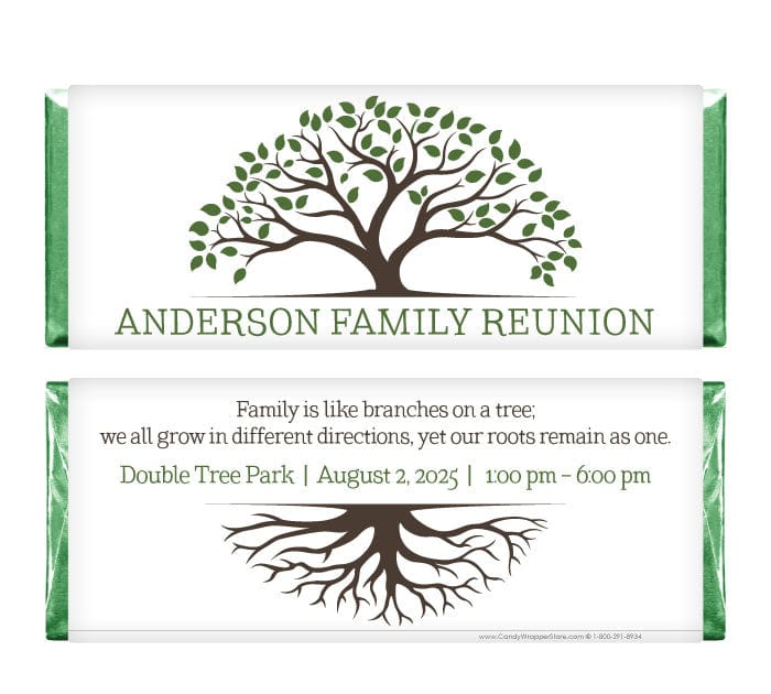 FAM206 - Family Reunion Roots Candy Bar Wrappers Family Reunion Roots Candy Bar Wrappers Party Favors FAM206