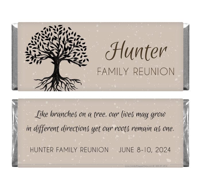 FAM208 - Vintage Family Tree Reunion Candy Bar Wrappers Vintage Family Tree Reunion Candy Bar Wrappers Party Favors FAM208