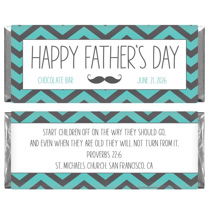 Father's Day Chevron Zig Zag with Mustache Candy Bar Wrapper Father's Day Chevron Zig Zag Candy Bar Wrapper Party Favors FD216