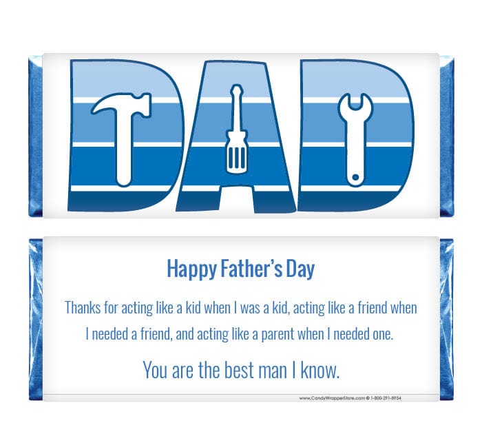 FD204 - Dad Stripes Happy Father's Day Candy Bar Wrapper Father's Day Wonderful Candy Bar Wrapper Party Favors FD204