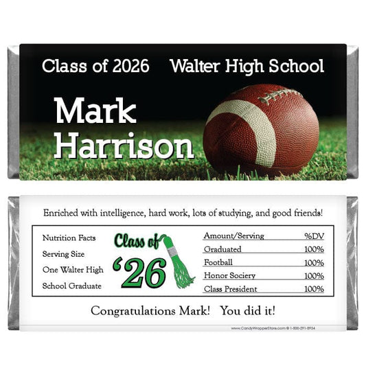 Football Graduation Candy Bar Wrapper Football Graduation Candy Bar Wrapper Candy Wrappers GRAD215