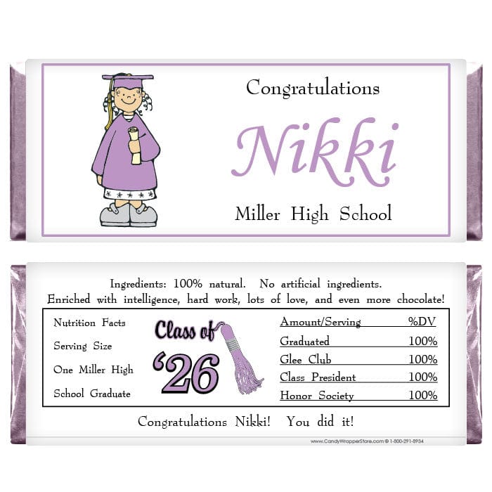 Girl Graduation Candy Bar Wrappers 2023 Girl Graduation Candy Bar Wrappers Candy Wrappers GRAD202