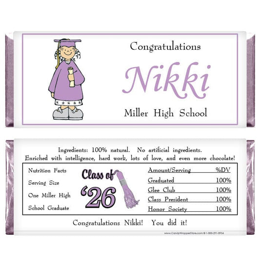 Girl Graduation Candy Bar Wrappers Girl Graduation Candy Bar Wrappers Candy Wrappers GRAD202