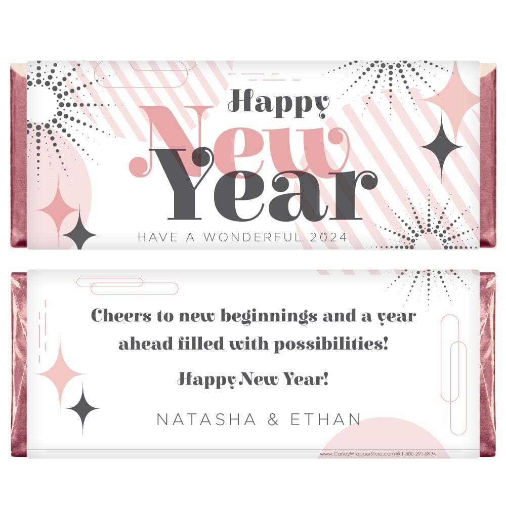 Glitter 2024 New Years Candy Bar Wrapper - NY201 Glitter 2024 New Years Candy Bar Wrapper NY200