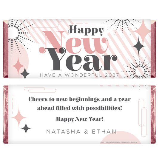 Glitter 2027 New Years Candy Bar Wrapper - NY201 Glitter New Years Candy Bar Wrapper