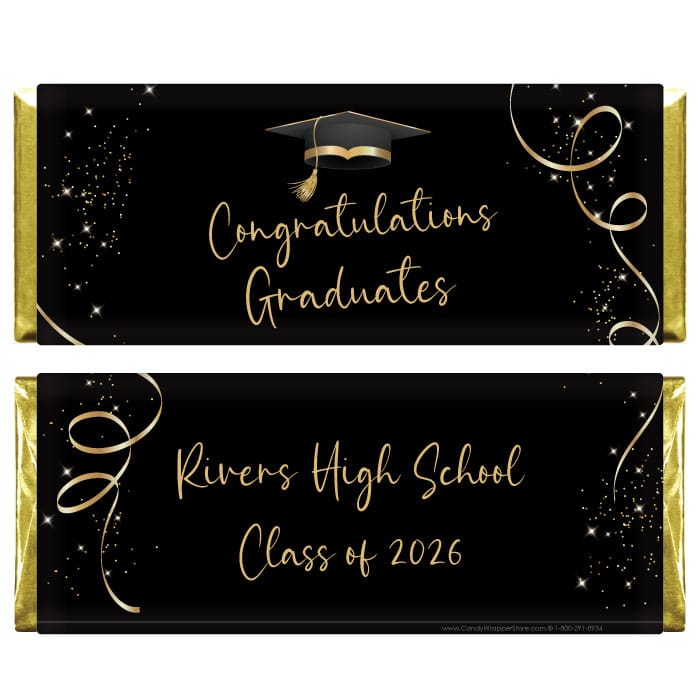 Gold Glitter Graduation Candy Bar Wrappers Gold Glitter Graduation Candy Bar Wrappers Candy Wrappers GRAD263