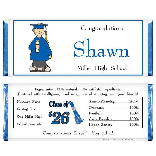 GRAD201 - Boy Graduation Candy Bar Wrappers 2014 Boy Graduation Candy Bar Wrappers Candy Wrappers GRAD201