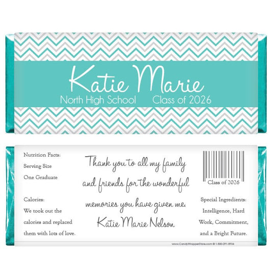 GRAD223 - Chevron Graduation Candy Bar Wrapper Chevron Pattern Graduation 1.55 oz Hersheys Candy Bar Wrappers Candy Wrappers GRAD223