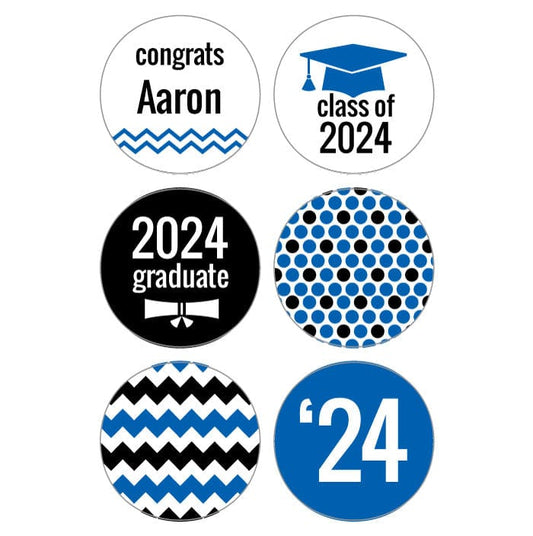 GRADkiss2 - Graduation Chevron and Dots Hershey's Kisses Set of 6 designs Graduation Chevron and Dots Hershey's Kisses Set of 6 designs Party Favors Candy Wrapper Store