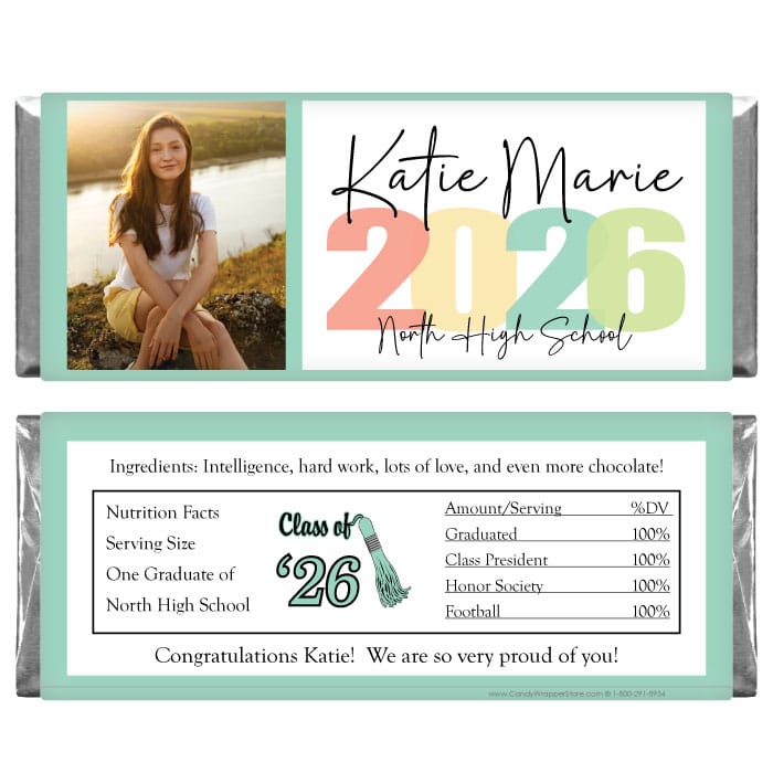 Graduation 2026 Photo Candy Bar Wrappers Graduation 2026 Photo Candy Bar Wrappers Candy Wrappers GRAD225