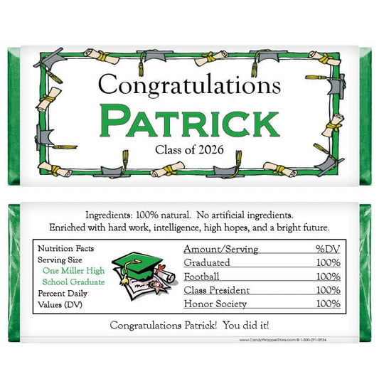 Graduation Cap Border Candy Wrapper Graduation Cap Border Candy Wrapper Candy Wrappers GRAD205