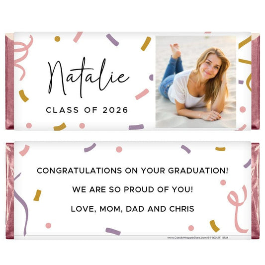 Graduation Confetti Photo Candy Wrapper Graduation Confetti Photo Candy Wrapper Candy Wrappers GRAD219