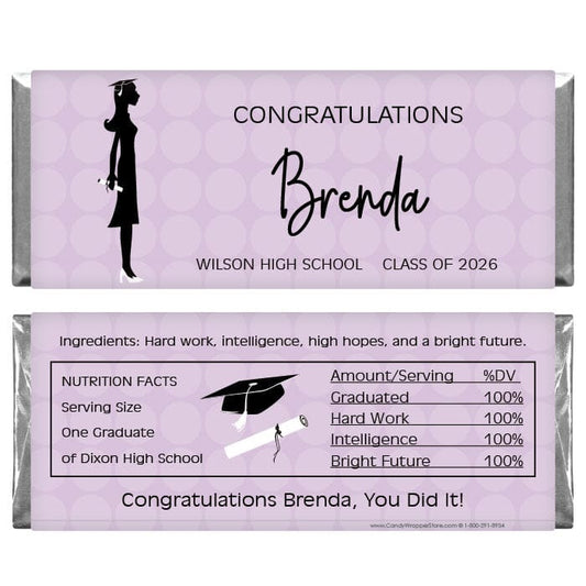 Graduation Girl Silhouette Candy Wrapper Graduation Girl Silhouette Candy Wrapper Candy Wrappers GRAD213
