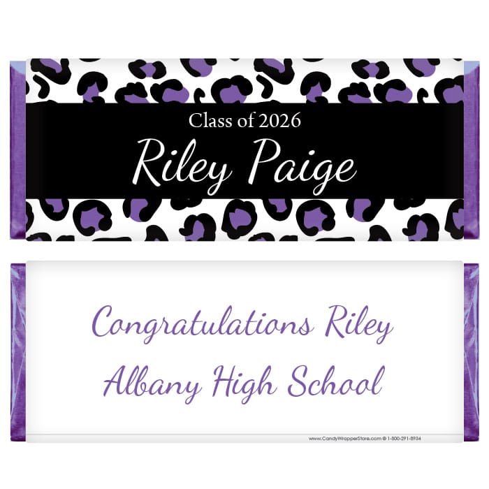 Graduation Leopard Print Candy Bar Wrappers Graduation Leopard Print Candy Bar Wrappers Candy Wrappers GRAD230