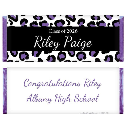 Graduation Leopard Print Candy Bar Wrappers Graduation Leopard Print Candy Bar Wrappers Candy Wrappers GRAD230