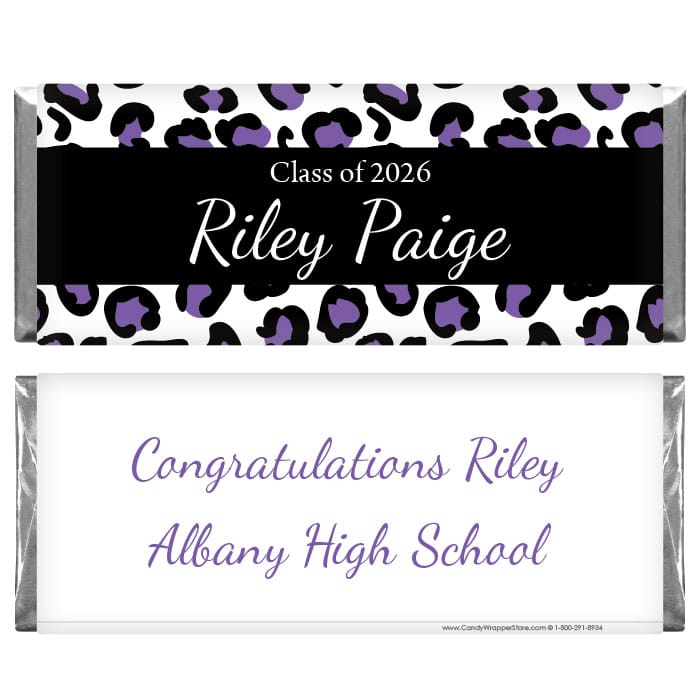 Graduation Leopard Print Candy Bar Wrappers Graduation Leopard Print Candy Bar Wrappers Candy Wrappers GRAD230