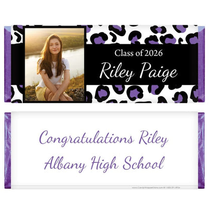 Graduation Leopard Print Photo Candy Bar Wrappers Graduation Leopard Print Photo Candy Bar Wrappers Candy Wrappers GRAD230