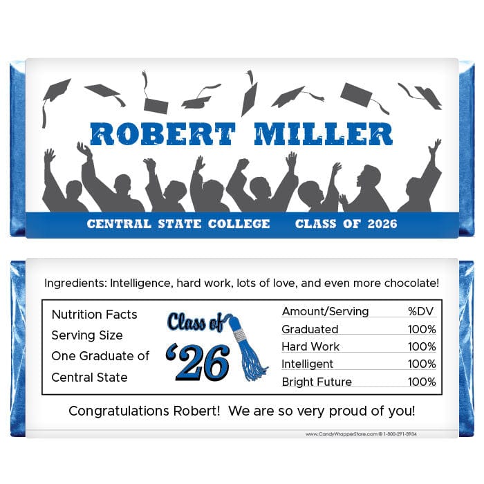 Graduation Mortarboard Toss Candy Wrapper Graduation Mortarboard Toss Candy Wrapper Candy Wrappers GRAD212