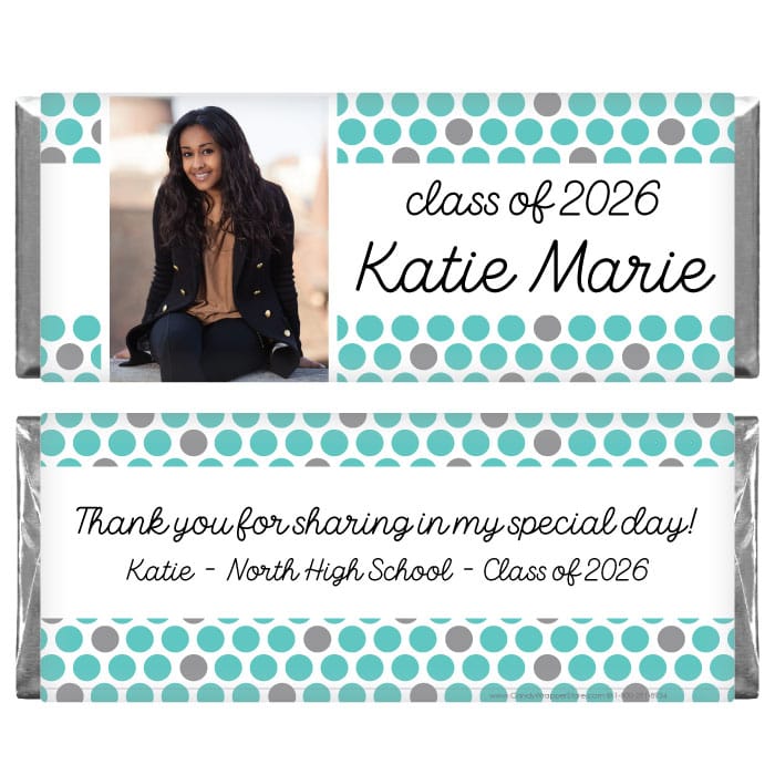Graduation Polka Dots Photo Candy Bar Wrappers Graduation Polka Dots Photo Candy Bar Wrappers Candy Wrappers GRAD229
