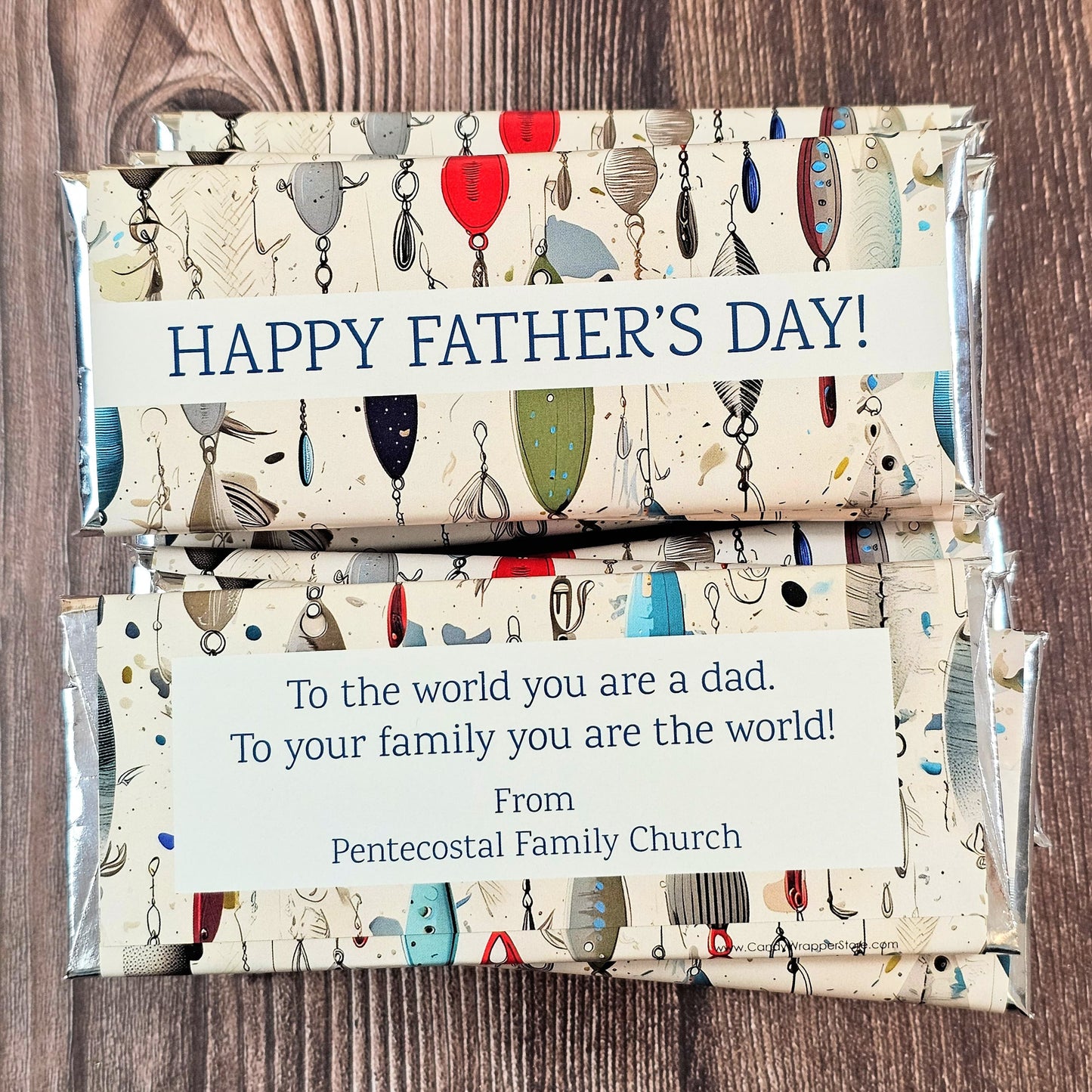 Happy Father’s Day Fishing Lures Candy Bar Wrapper Happy Father’s Day Fishing Lures Candy Bar Wrapper Party Favors FD232
