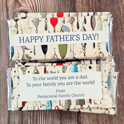 Happy Father’s Day Fishing Lures Candy Bar Wrapper Happy Father’s Day Fishing Lures Candy Bar Wrapper Party Favors FD232