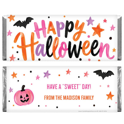 Happy Halloween Colorful Script Personalized Candy Bar Wrappers Happy Halloween Colorful Script Personalized Candy Bar Wrappers Candy Wrappers hal205