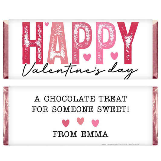 Happy Valentine's Day Personalized Candy Bar Wrappers - VAL255 Happy Valentine's Day Personalized Candy Bar Wrappers Candy & Chocolate VAL255