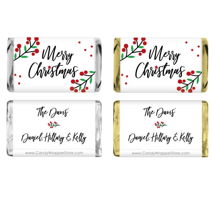 Holly and Berries Christmas Miniature Candy Bar Wrapper Holly and Berries Christmas Miniature Candy Bar Wrapper Candy & Chocolate XMAS269