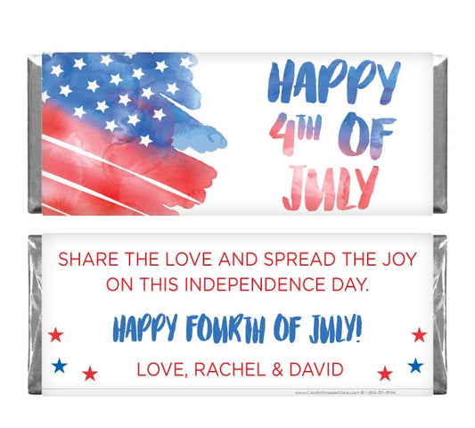 IND209 - Watercolor Flag 4th of July Candy Bar Wrapper Watercolor Flag 4th of July Candy Bar Wrapper Candy Wrapper Store