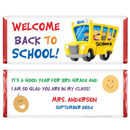 Kids School Bus Back to School Candy Bar Wrapper - SCHOOL201 Kids School Bus Back to School Candy Bar Wrapper Candy Wrapper Store