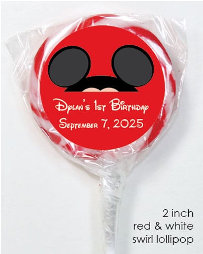 LOBD222 - Mickey Mouse Birthday Swirl Lollipops Mickey Mouse Birthday Swirl Lollipops Party Favors BD222