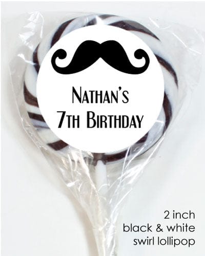 LOBD38 - Mustache Birthday Swirl Lollipops Mustache Birthday Swirl Lollipops Party Favors Candy Wrapper Store