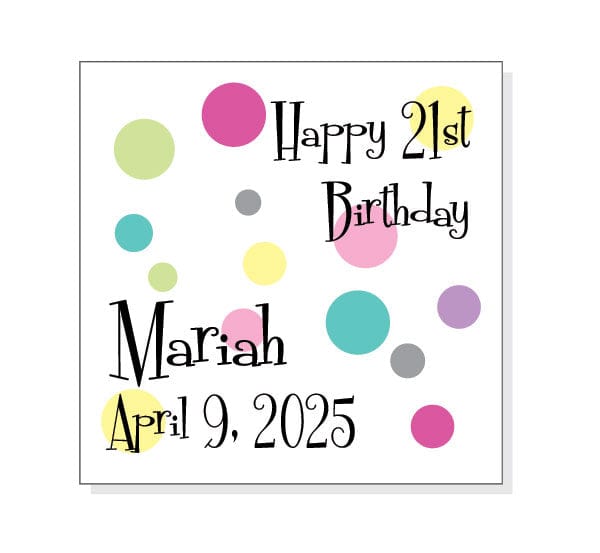 MAGBD11 - 2 x 2 inch Dots Birthday Magnet Retro Colorful Dots Birthday 2 x 2 inch Magnet Candy Wrappers Candy Wrapper Store