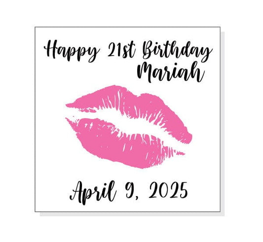 MAGBD12 - Kiss Lips Birthday 2 x 2 inch Magnet Kiss Lips Birthday 2 x 2 inch Magnet Party Favors Candy Wrapper Store