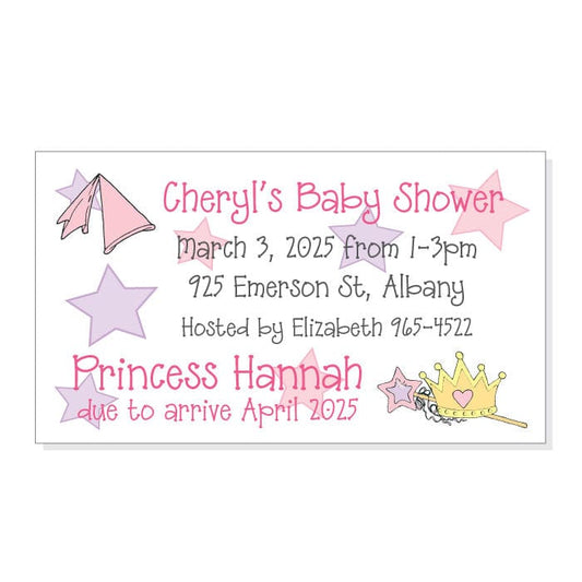 MAGBS254 - Princess Theme Baby Shower Invitation Magnet Princess Theme Baby Shower Invitation Magnets and Cards Refrigerator Magnets Candy Wrapper Store
