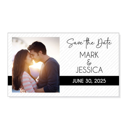 Save the Date Classic Black and White Wedding Magnets with Photo wa451