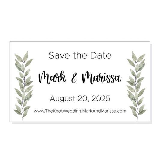 Save the Date Watercolor Green Foliage Wedding Magnets Candy Wrapper Store