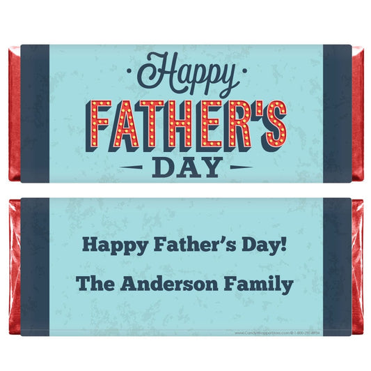 Marquee Happy Father's Day Candy Bar Wrapper Party Favors FD229