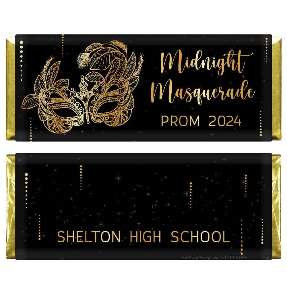 Masquerade Black and Gold Prom Wrapper Candy Wrappers Prom